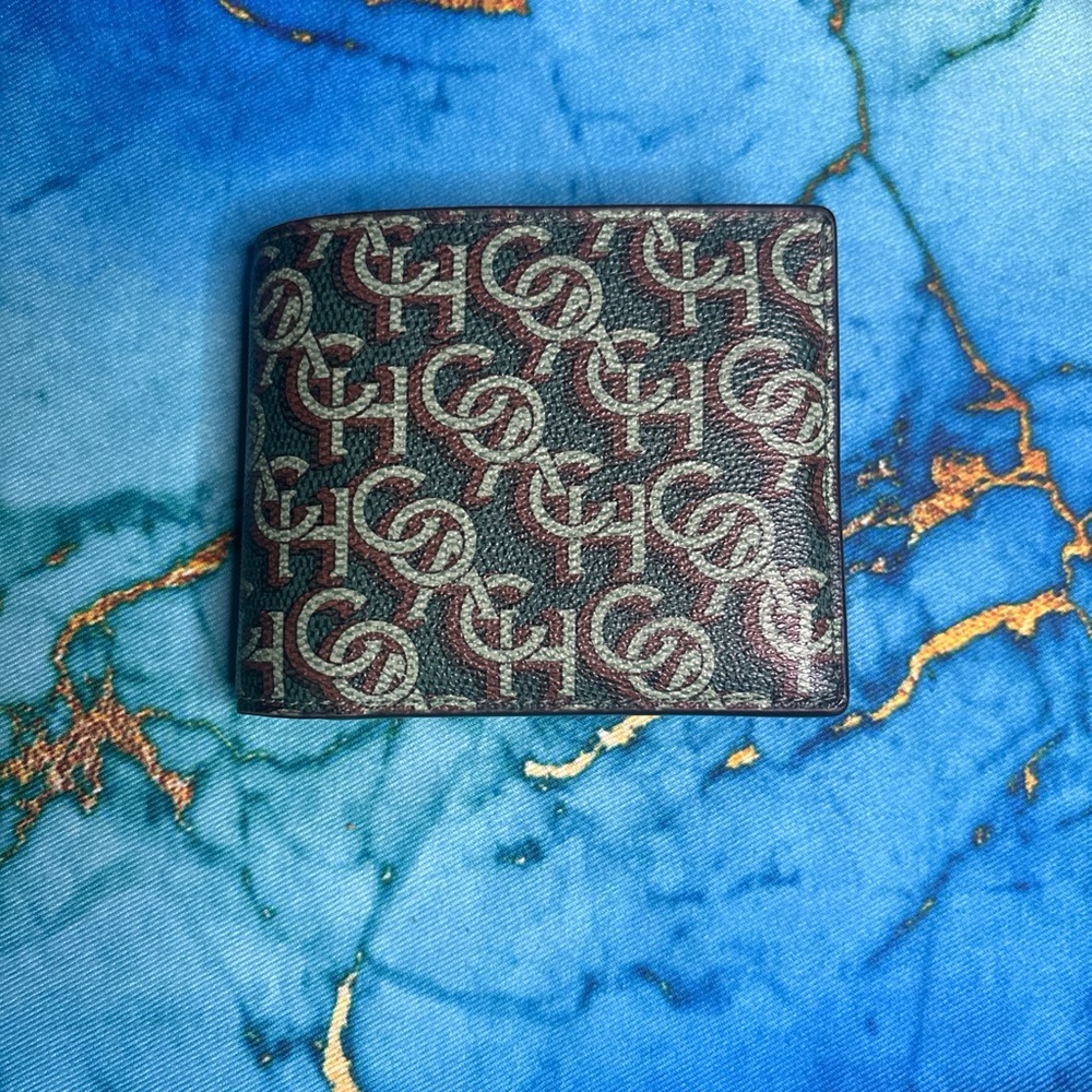 Coach Men’s Money Clip Wallet - Brown/Black Monogram